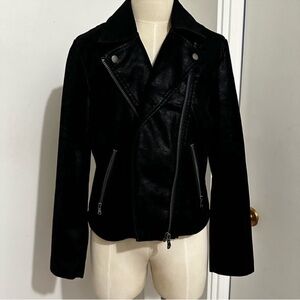 Black Biker Jacket Size Medium, NWT, Shell Polyester Soft Shell, Silver/…